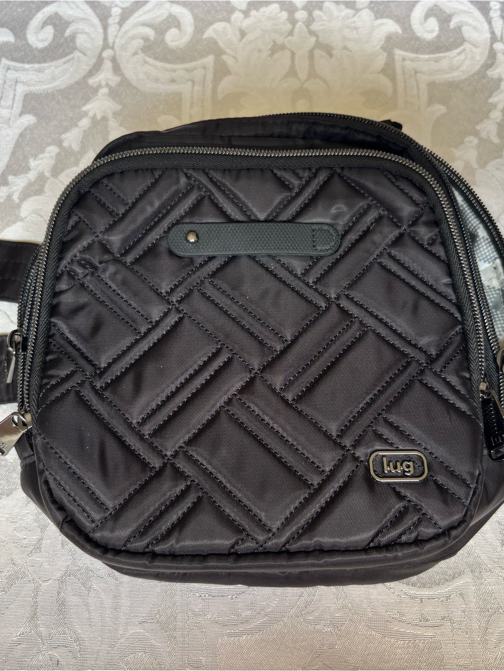 lug Quilted Black Belt/Crossbody Bag